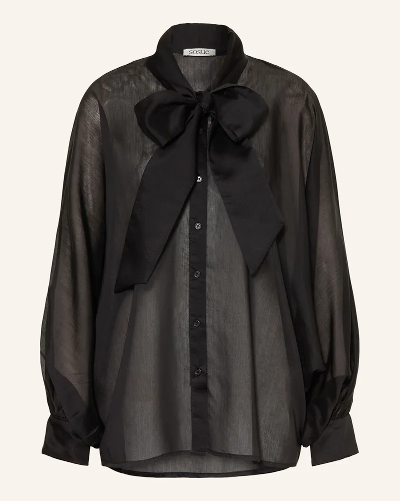 SoSUE Schluppenbluse Antonia Bow schwarz Schwarz
