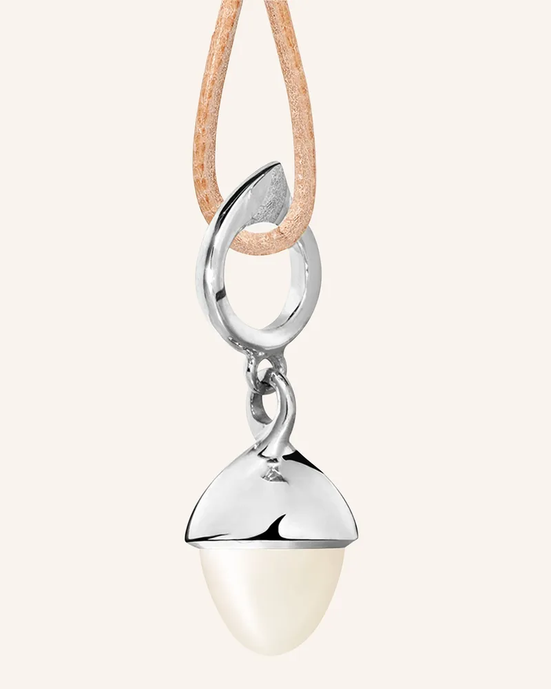 TAMARA COMOLLI Anhänger PENDANT MIKADO FLAMENCO MOONSTONE SAND/WHITE aus 18 Karat Weißgold mit sandfarbenem Mondstein Weissgold