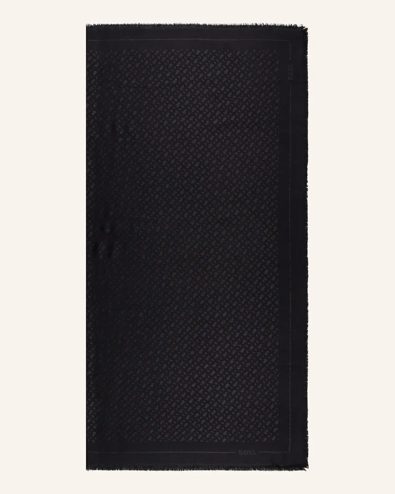 HUGO BOSS Schal mit Glitzergarn Schwarz