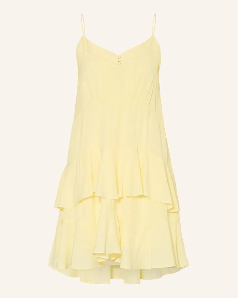 ba&sh Kleid BILONA mit Volants Hellgelb