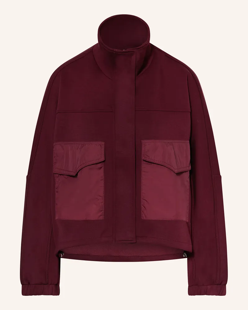 Oui  Kastenjacke aus Jersey Dunkelrot