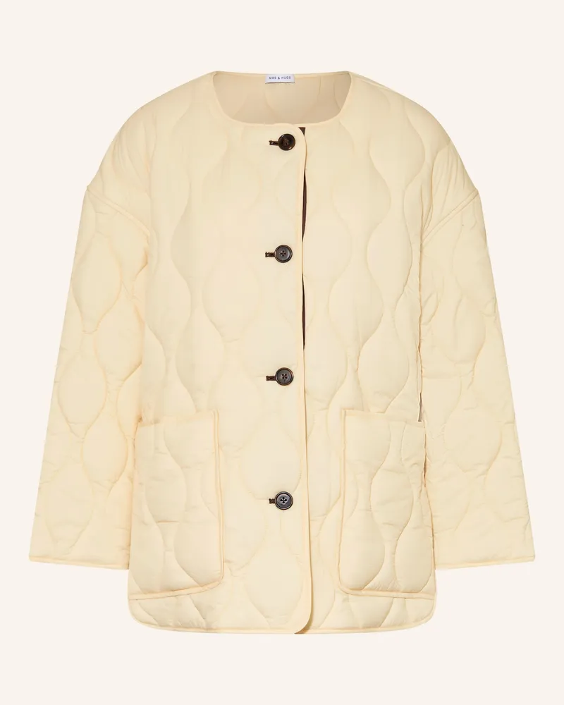 Mrs & HUGS Steppjacke beige Hellgelb