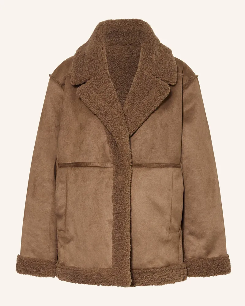 OPUS Jacke Henola In Lederoptik Zum Wenden braun Dunkelbraun