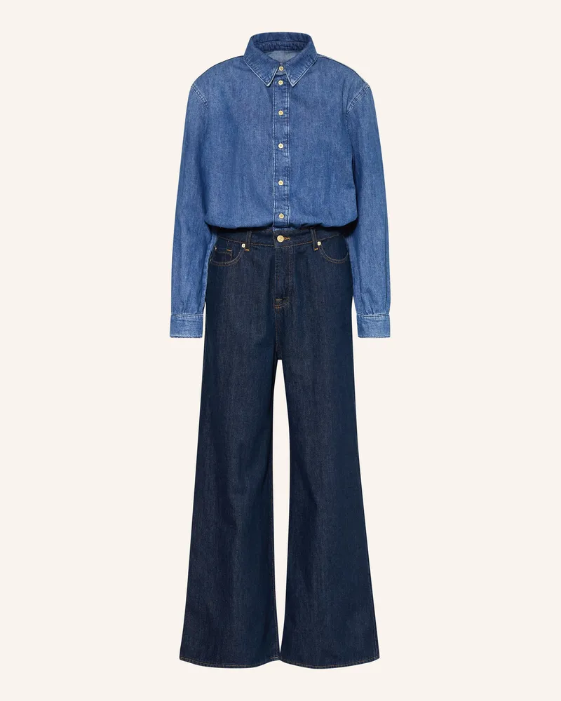 7 for all mankind Jeans-Jumpsuit Double blau Dunkelblau