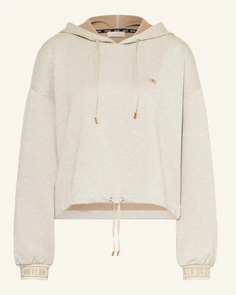 Liu Jo Strick-Hoodie mit Glitzergarn Ecru