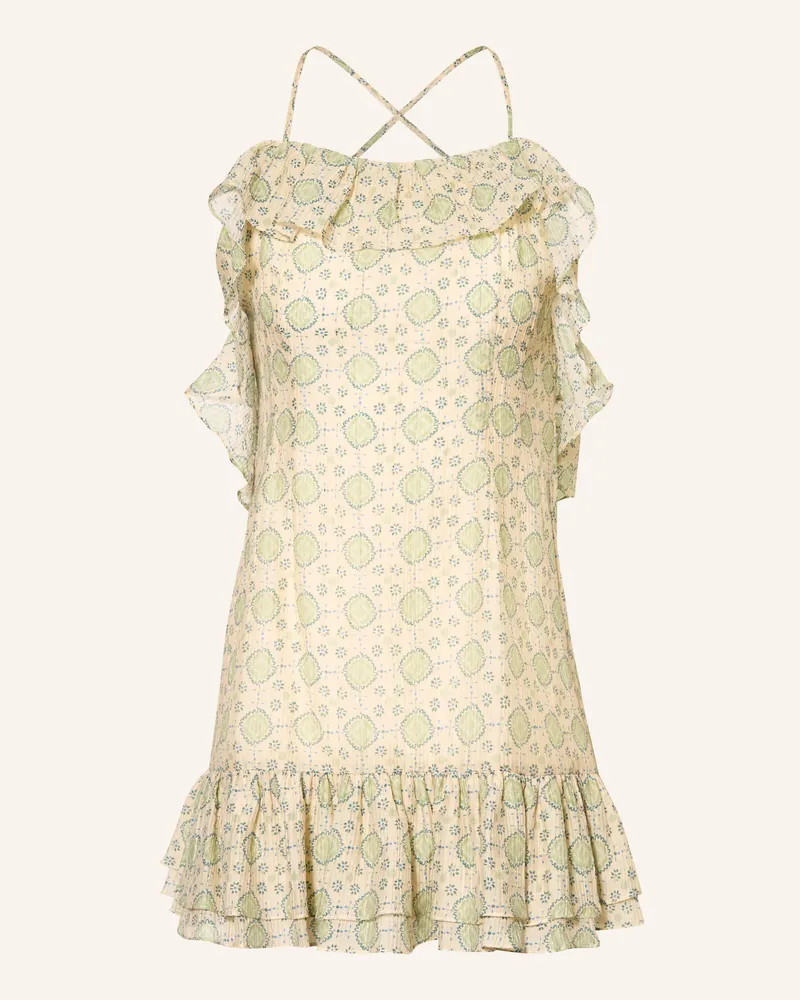 Claudie Pierlot Kleid Mit Rüschen beige Hellgrün