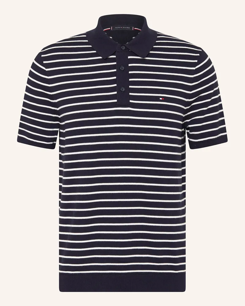 Tommy Hilfiger Strick-Poloshirt Dunkelblau