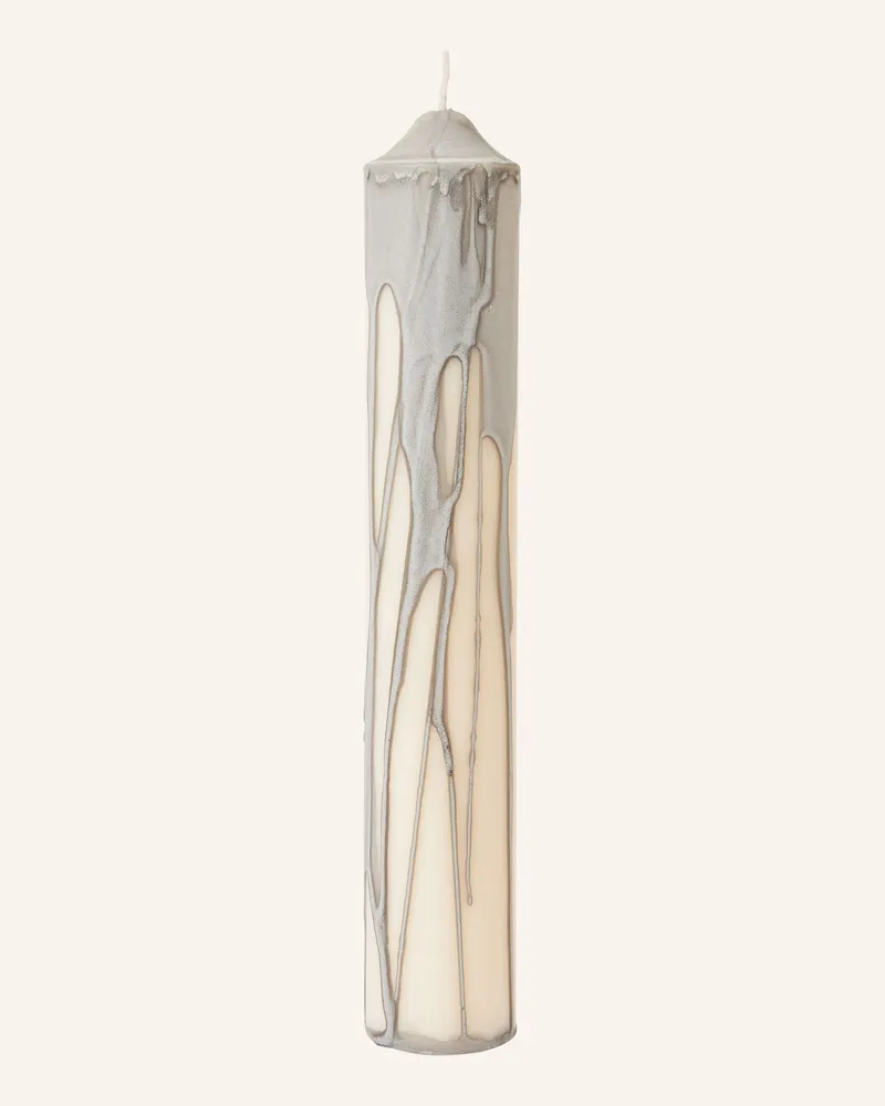 ferm LIVING Stabkerze Dryp grau Weiss