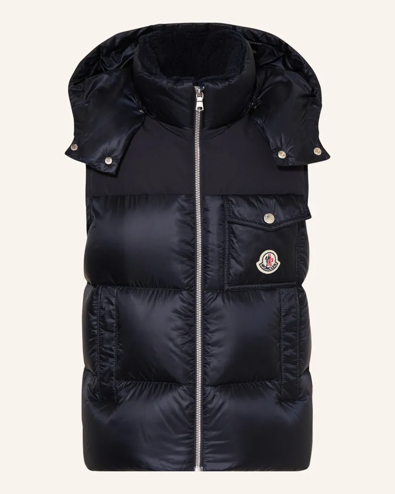 Moncler Daunenweste OUST mit abnehmbarer Kapuze Dunkelblau
