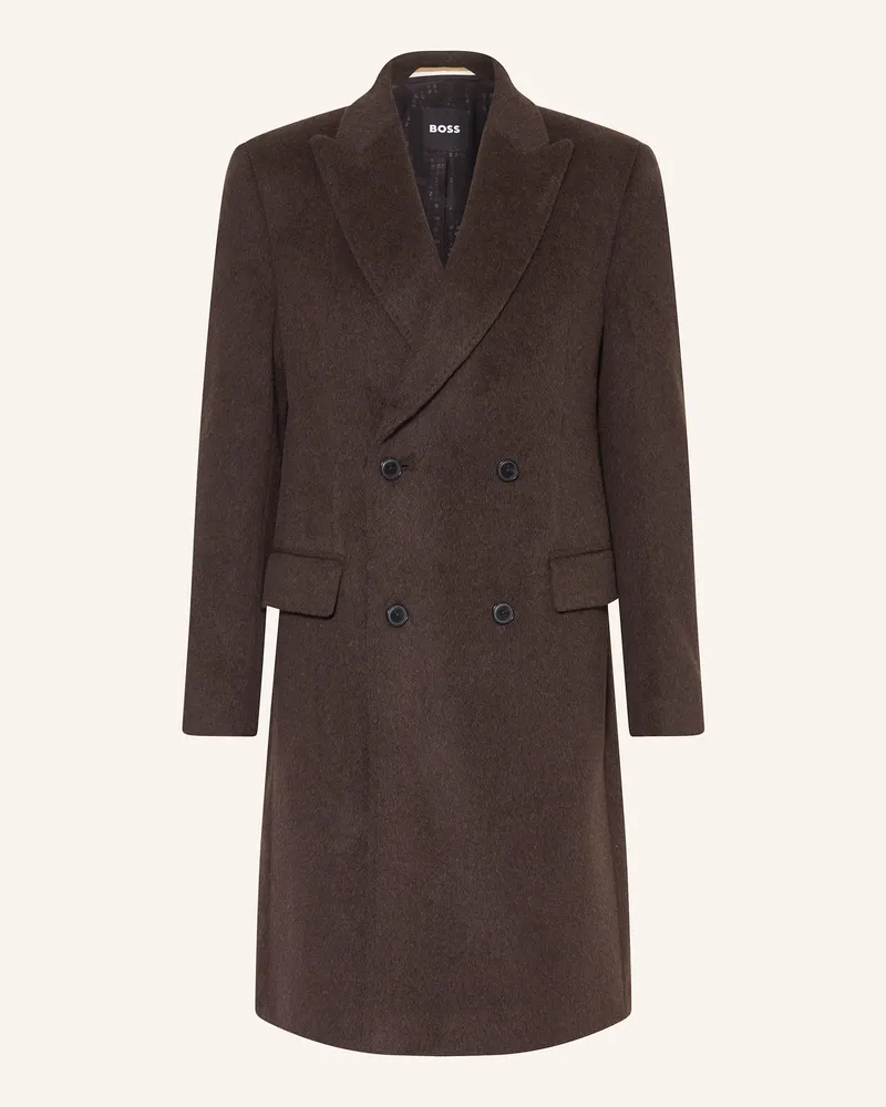 HUGO BOSS Alpaka-Mantel HYDE Dunkelbraun