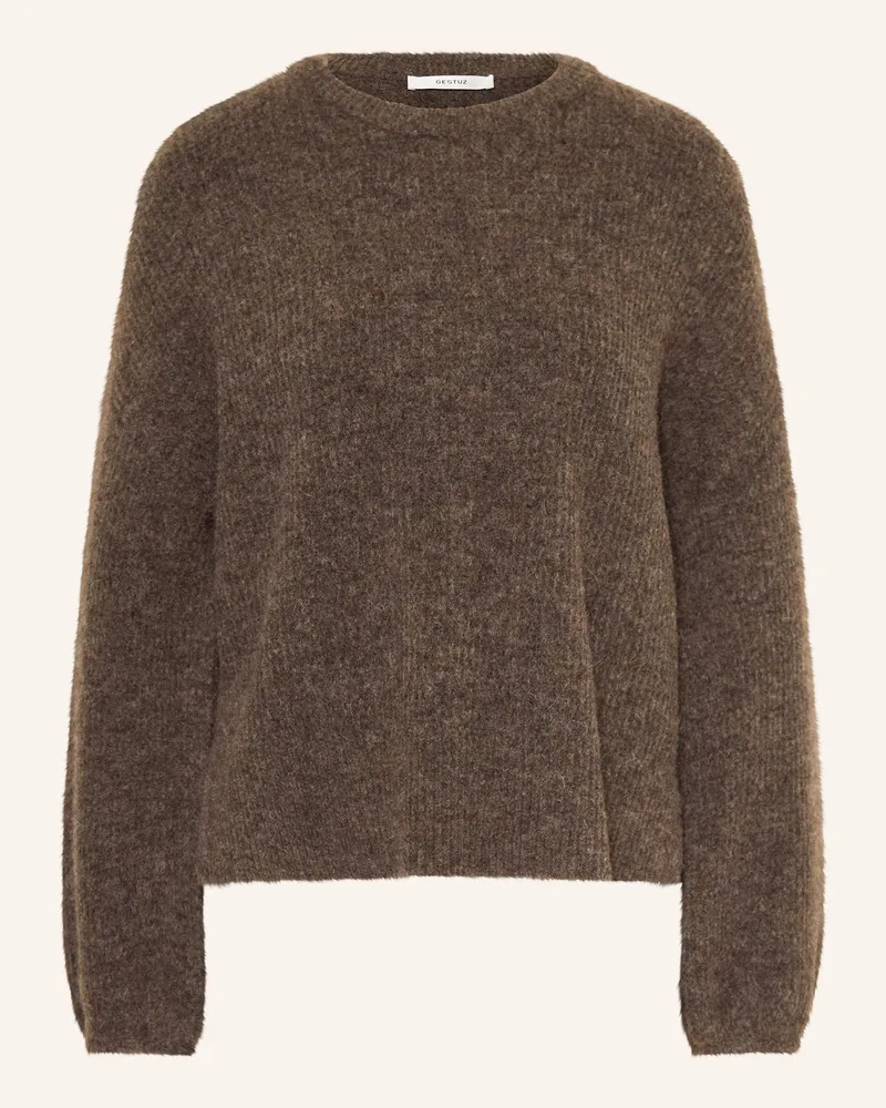 Gestuz Pullover GZALPHA mit Alpaka Dunkelbraun