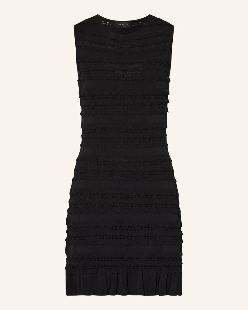 Ted Baker Strickkleid Avela Mit Rüschen schwarz Schwarz