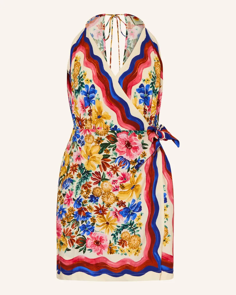 FARM Rio Strandkleid Floraline Mit Schmuckperlen rosa Dunkelrot