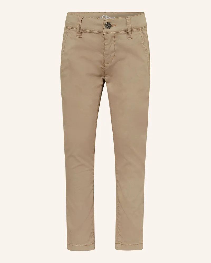 S.Oliver Chino Slim Fit beige Hellbraun