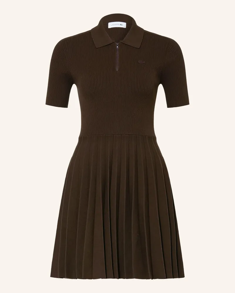 Lacoste Strickkleid Mit Plissees braun Dunkelbraun