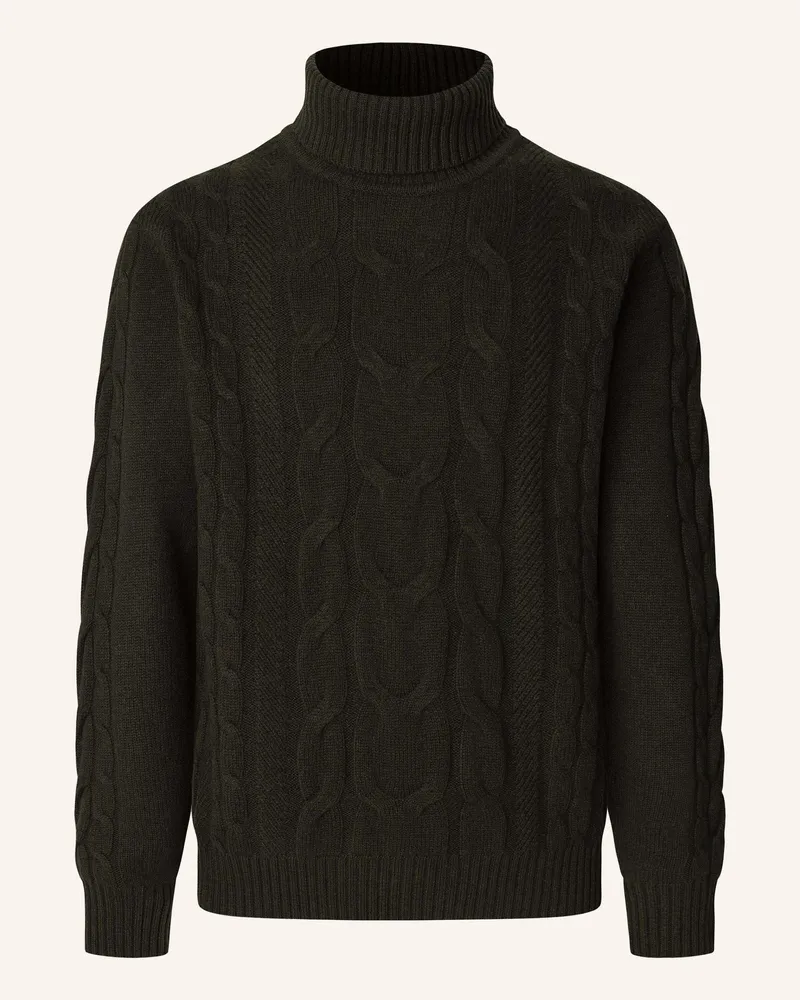 Hackett Pullover CABLE ROLL NECK Grün