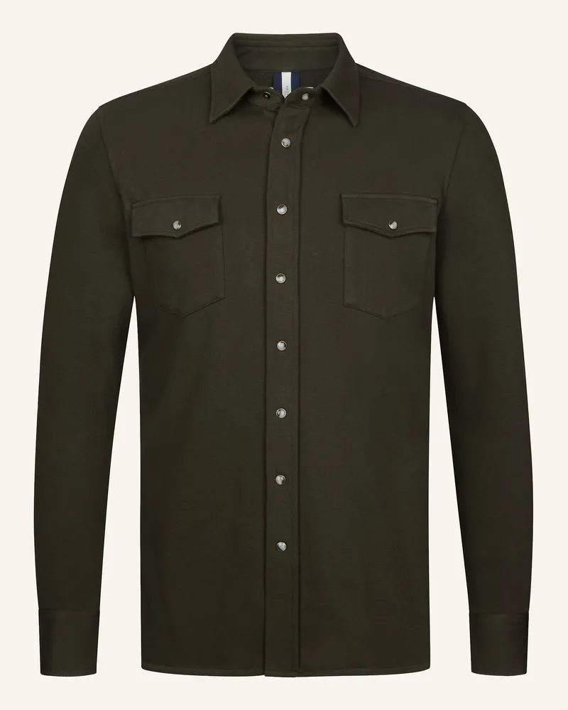 Profuomo Solid overshirt Dunkelgrün