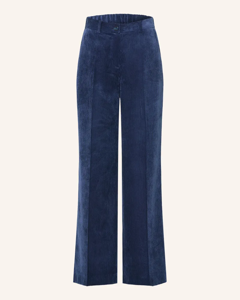 More & More Marlenehose Aus Cord blau Dunkelblau
