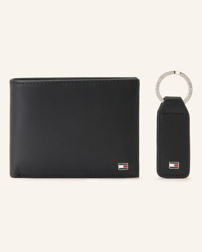 Tommy Hilfiger Set: Geldbörse Und Schlüsselanhänger schwarz Schwarz