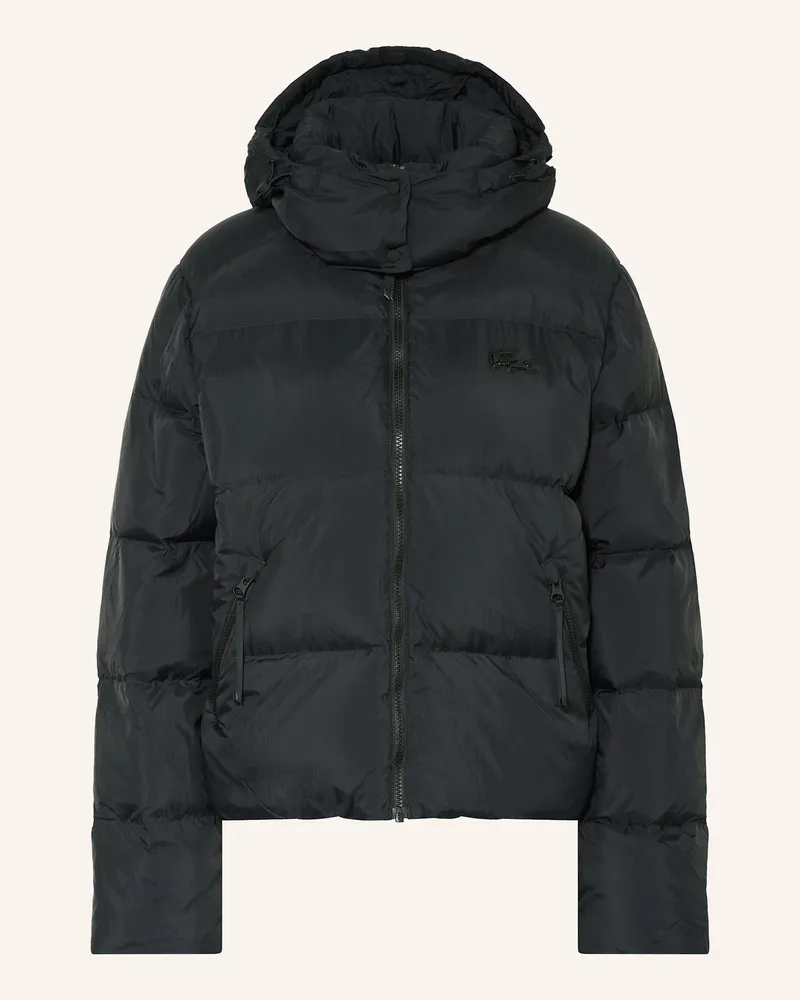 Lacoste Daunenjacke mit abnehmbarer Kapuze Schwarz