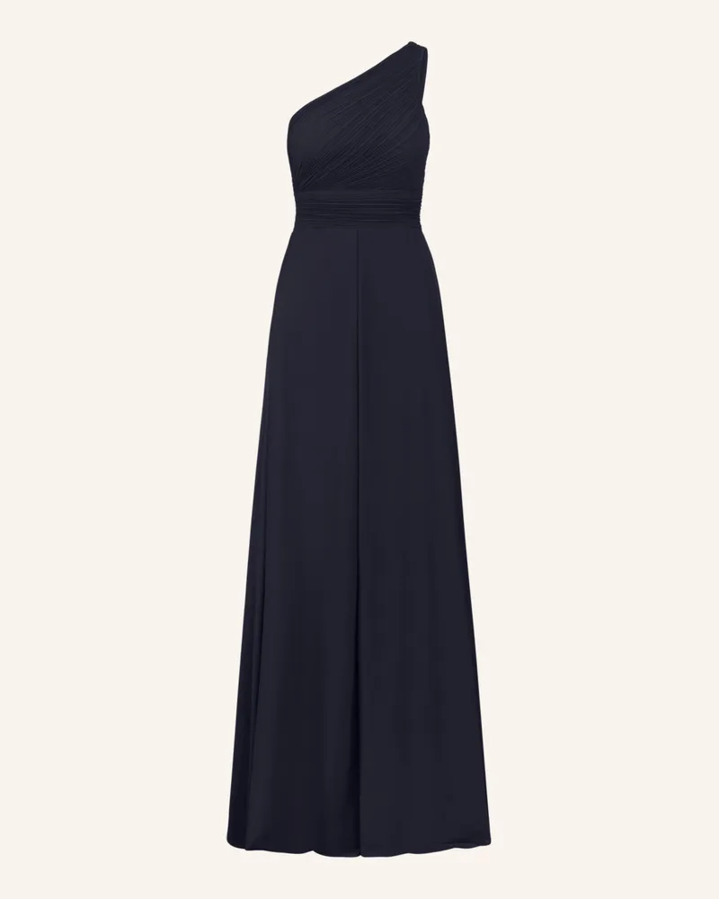 Apart One-Shoulder-Kleid mit Plissees Dunkelblau