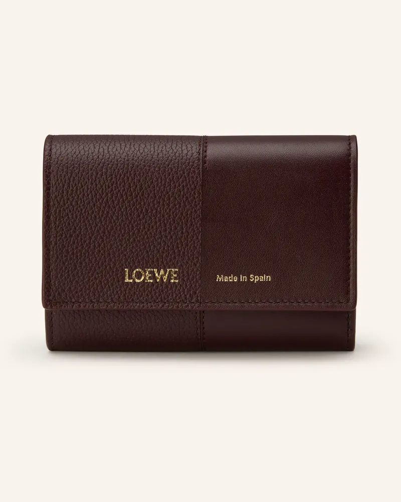 Loewe Geldbörse Duet Small Vertical rot Dunkelbraun