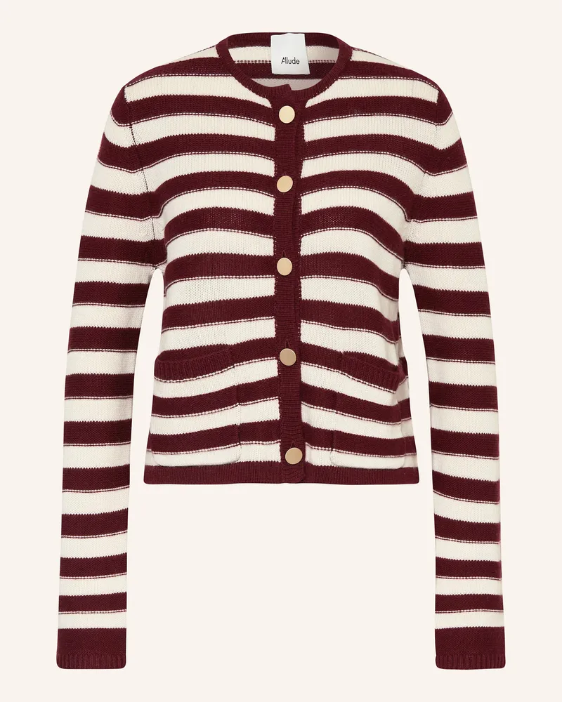 ALLUDE Strickjacke mit Cashmere Dunkelrot