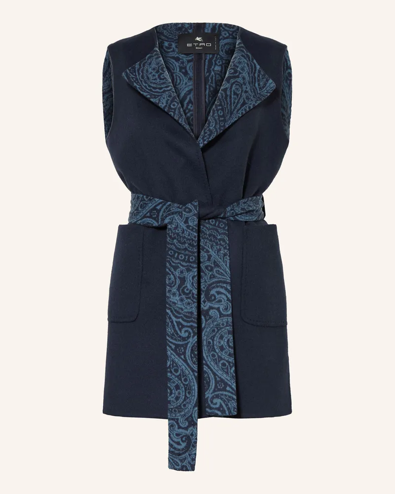 Etro Blazerweste blau Dunkelblau