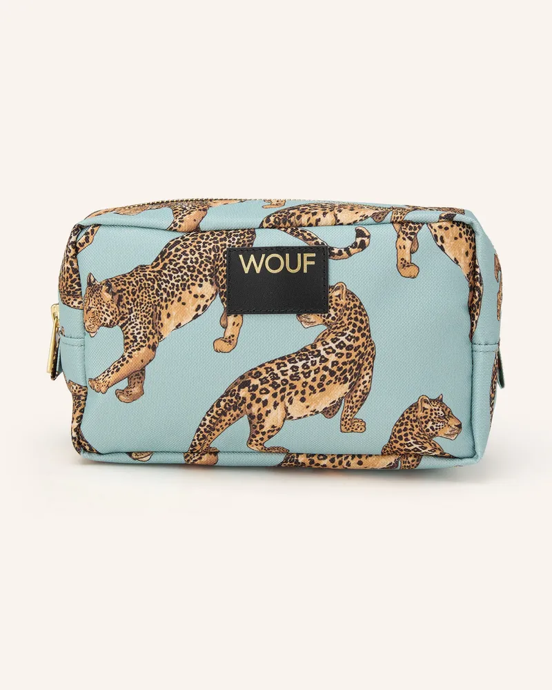 WOUF Kosmetiktasche EMERALD LEOPARD Mint