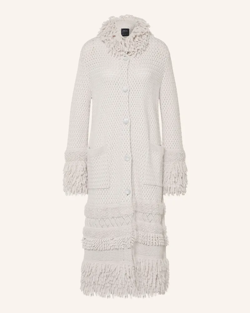 Marc Cain Strickmantel Mit Cashmere Und Pailletten grau 802