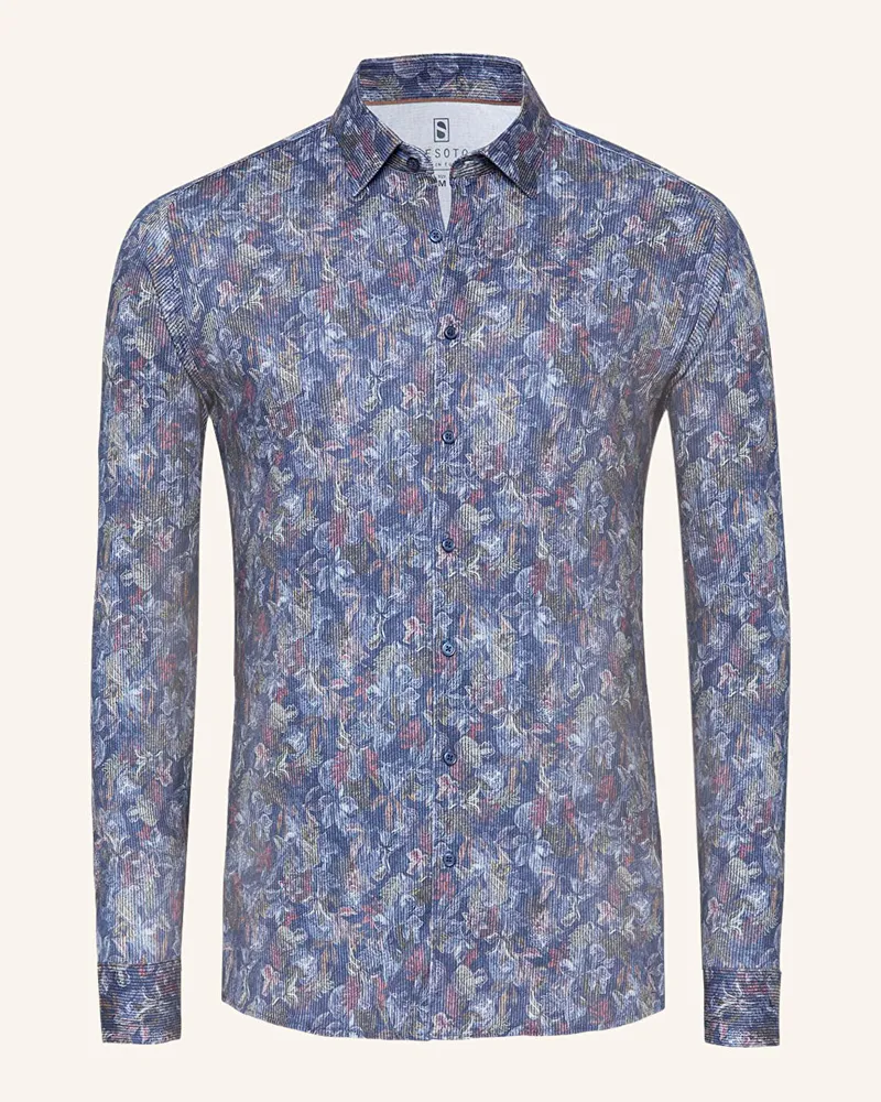DESOTO Jerseyhemd Slim Fit Blau