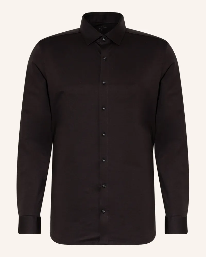 Olymp Jerseyhemd No. Six 24/Seven Super Slim schwarz Schwarz