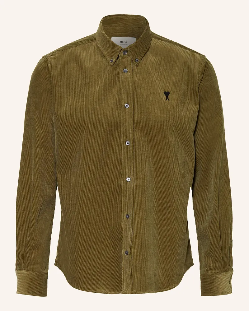 AMI Paris Cordhemd ADC Slim Fit Braun