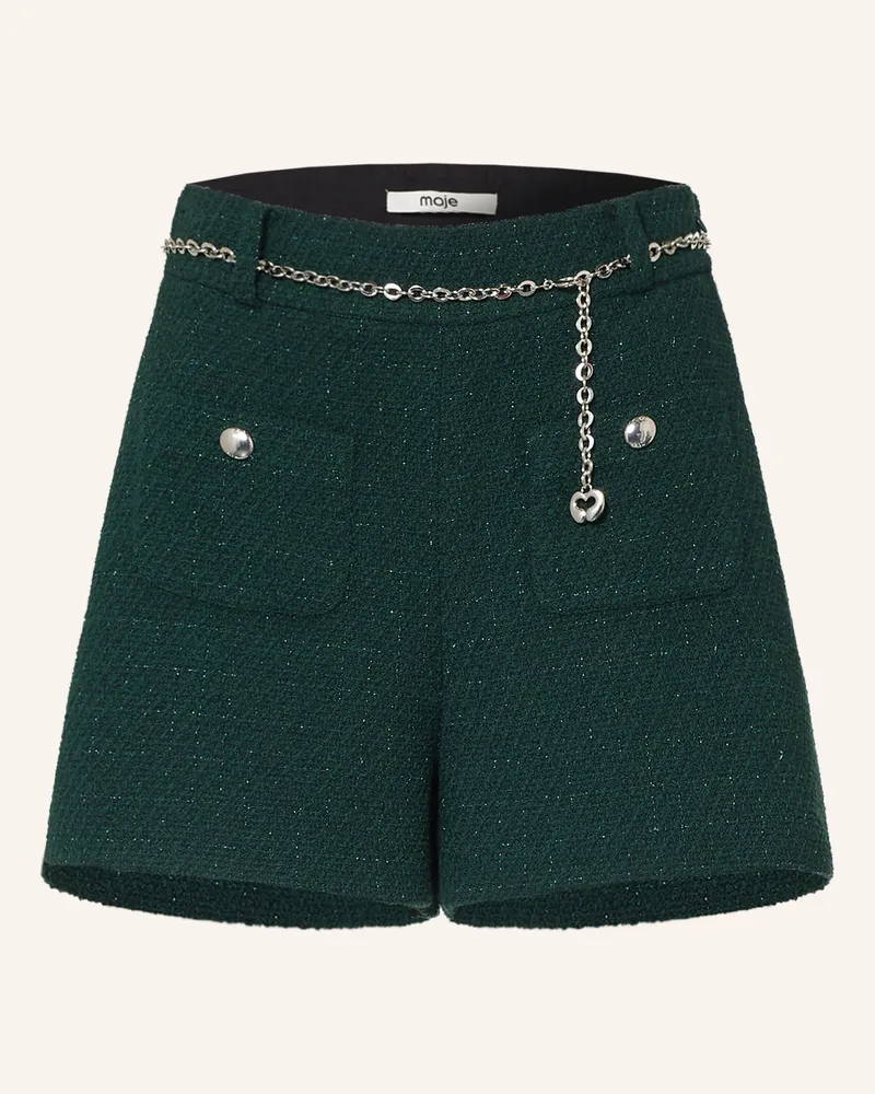 Maje Tweed-Shorts Mit Glitzergarn gruen Dunkelgrün