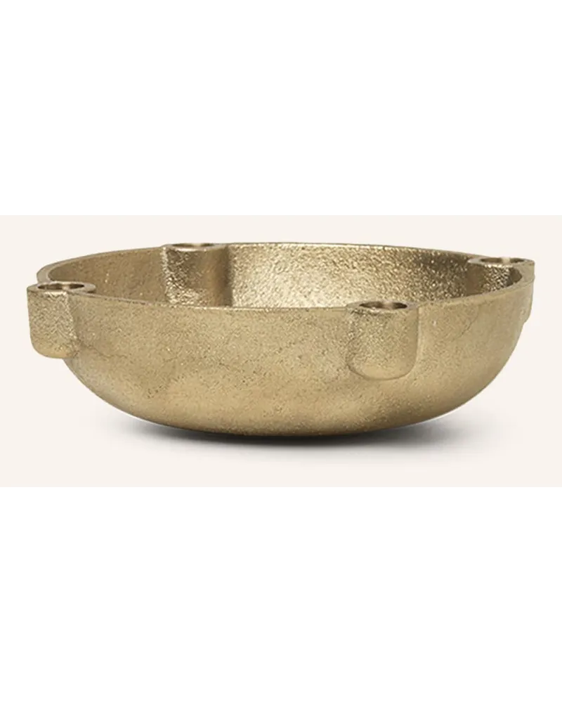 ferm LIVING Kerzenhalter BOWL S Gold