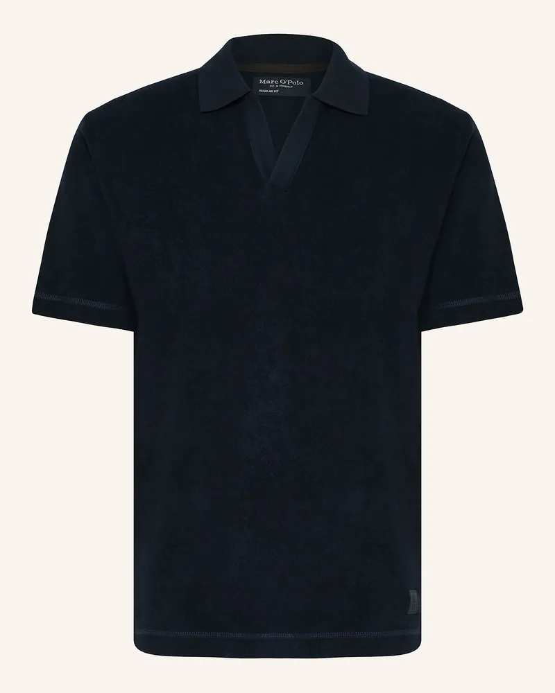 Marc O'Polo Frottee-Poloshirt Regular Fit Dunkelblau