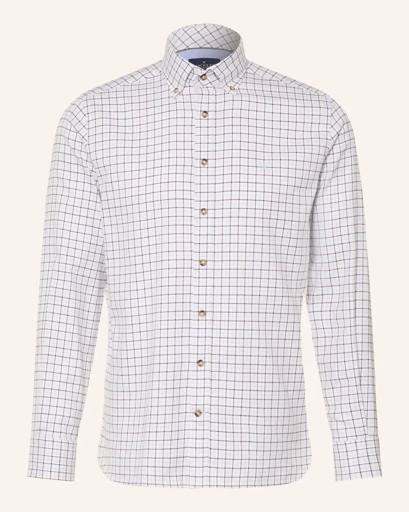 Hackett Flanellhemd Tailored Fit braun Weiss