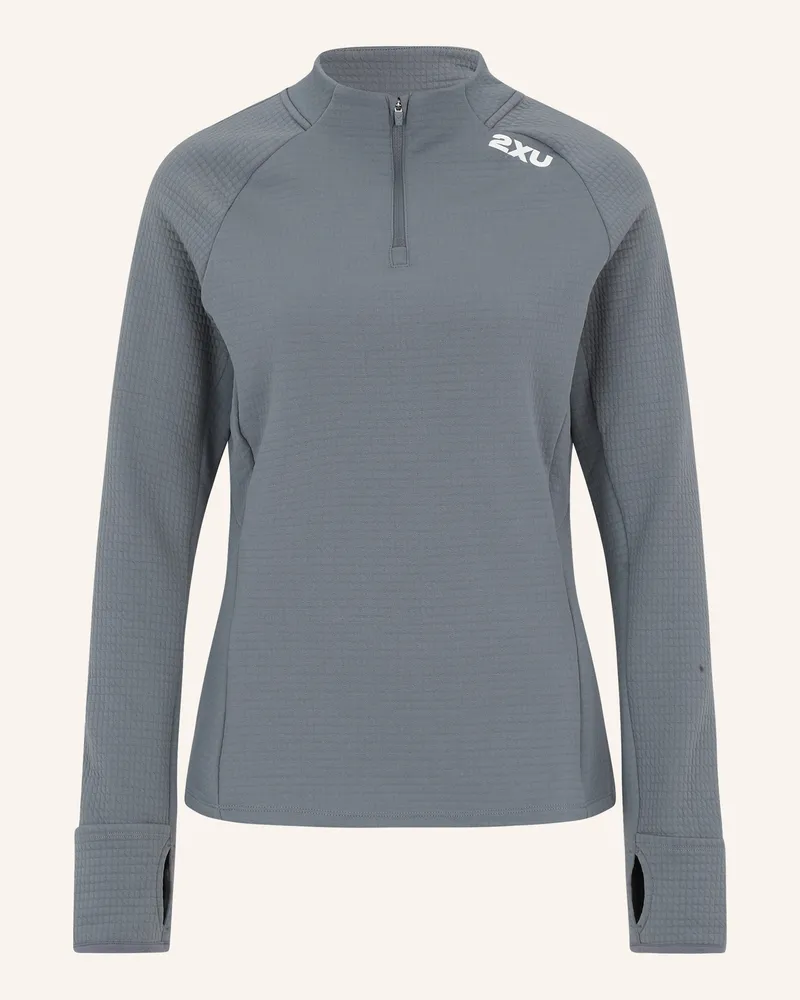 2XU Laufshirt IGNITION HYPER-HAPTIC 1/4 ZIP Dunkelgrau