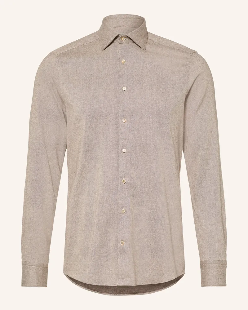 Stenströms Flanellhemd Slimline Fit beige Beige