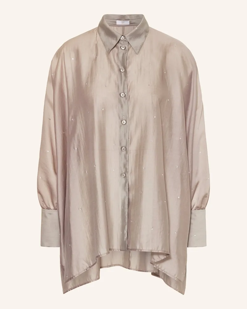 Riani Hemdbluse Mit Schmucksteinen beige Taupe