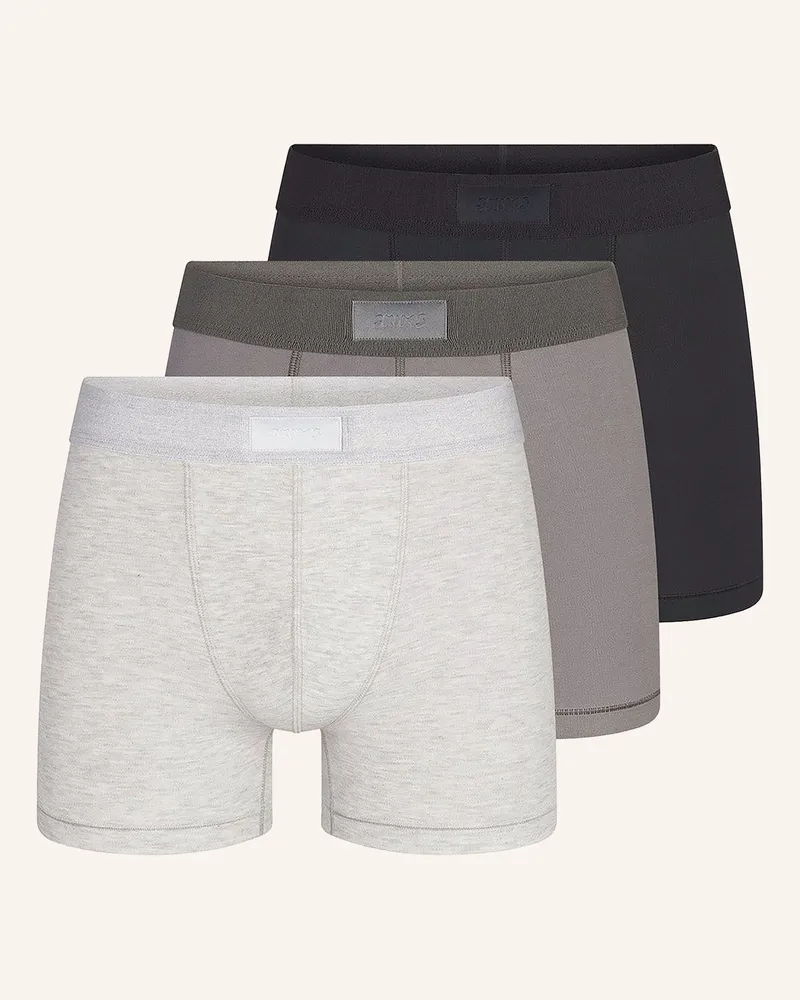 SKIMS 3er-Pack Boxershorts SKIMS COTTON Schwarz