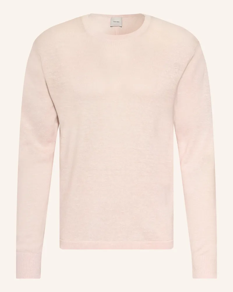 Calvin Klein Pullover Mit Leinen rosa Hellrosa