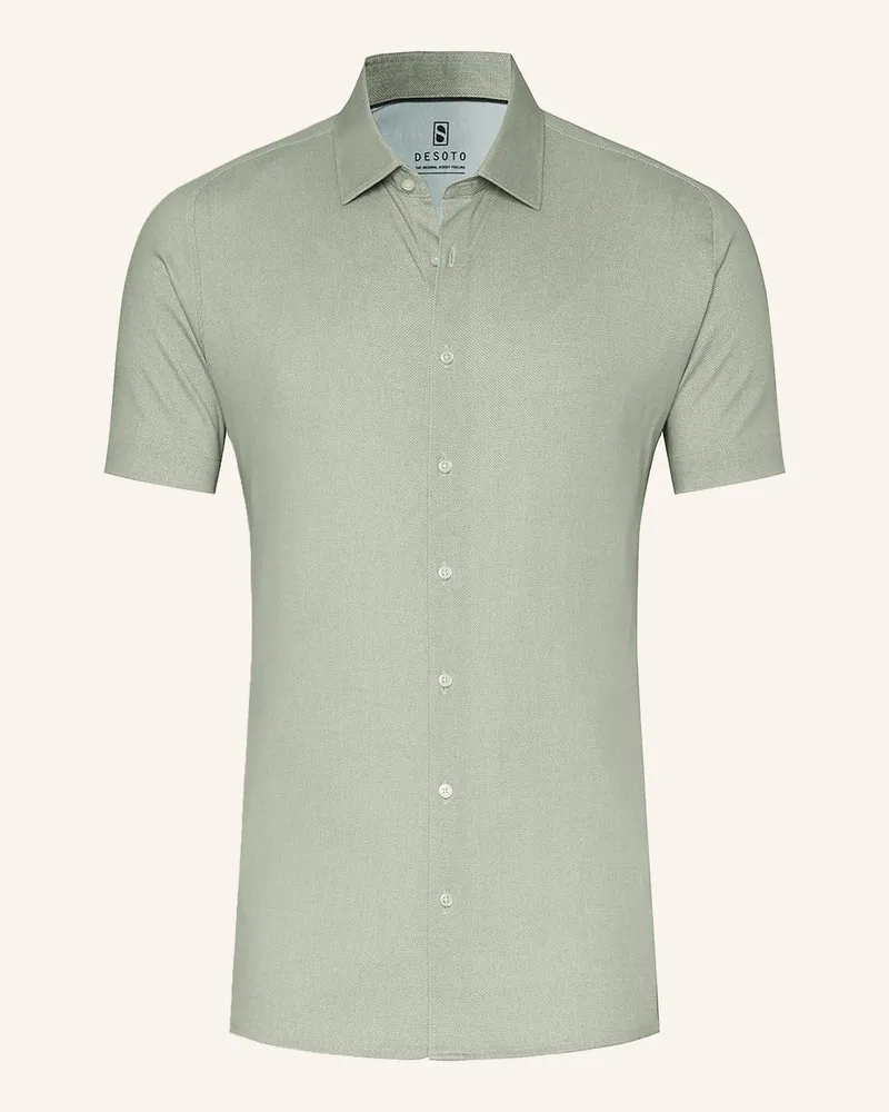 DESOTO Kurzarm-Hemd Slim Fit aus Jersey Hellgrün