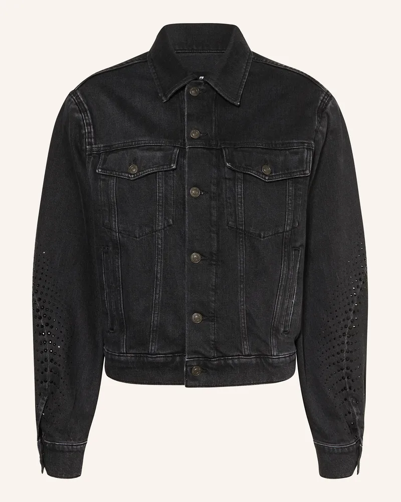 7 for all mankind Jeansjacke Mit Schmucksteinen schwarz Dunkelgrau