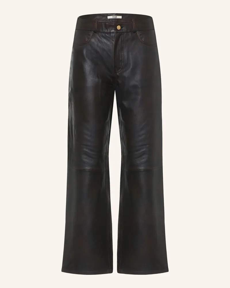Maje Lederhose braun Dunkelbraun