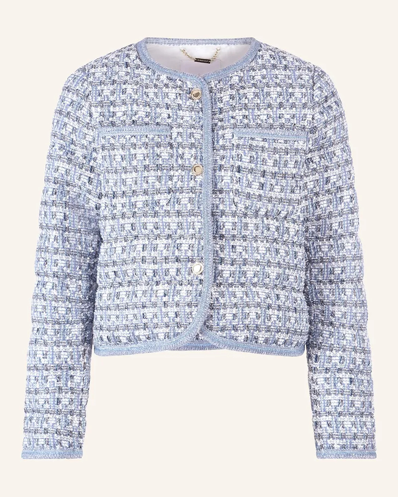 Rich&Royal Tweed-Jacke mit Glitzergarn Hellblau