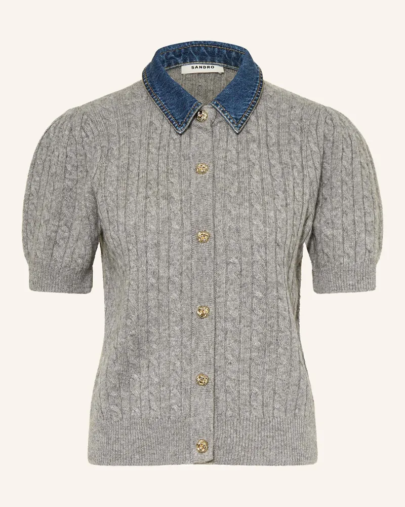 Sandro Strickjacke Mit Abnehmbarem Kragen grau Grau