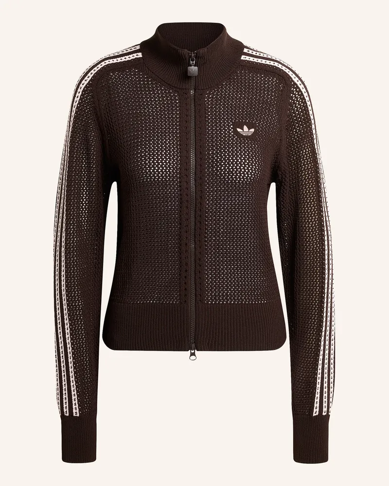 adidas Strickjacke KNITTED CROCHET FIREBIRD Dunkelbraun