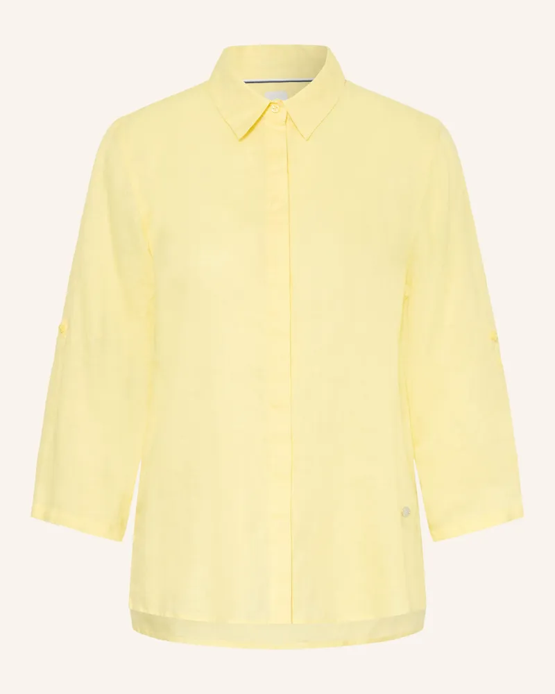 Brax Hemdbluse VICKI aus Leinen mit 3/4-Arm Gelb
