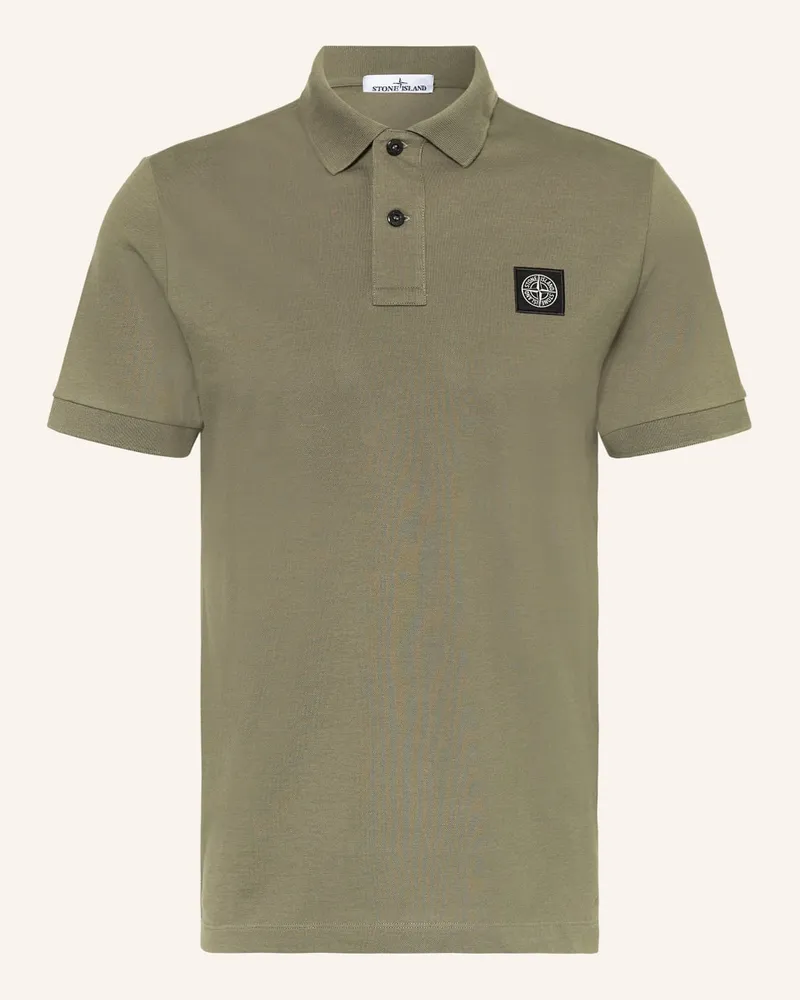 Stone Island Piqué-Poloshirt Slim Fit Gruen